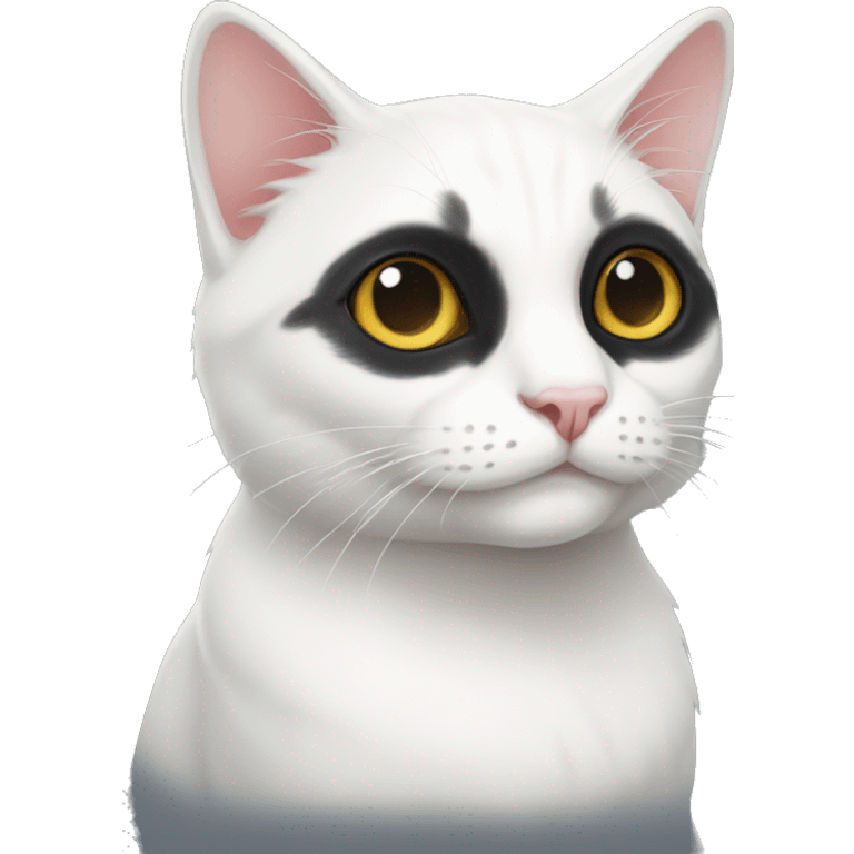 white cat black cornereye emoji