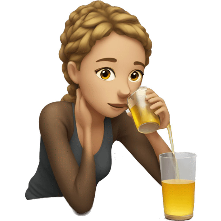 lazy girl drinking emoji