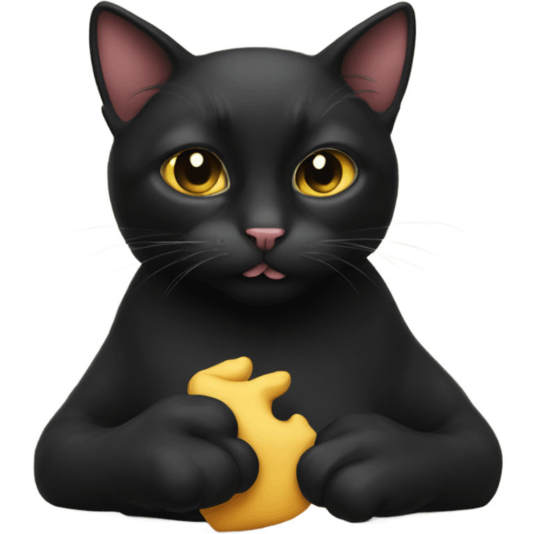 Black cat blowing kiss emoji