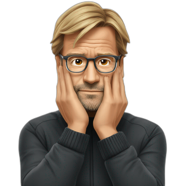 jurgen klopp resting head on hands emoji