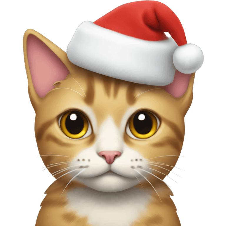 Cat with wings an a christmas hat emoji