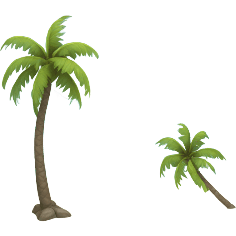 Ocean, beach, island with palm tree emoji