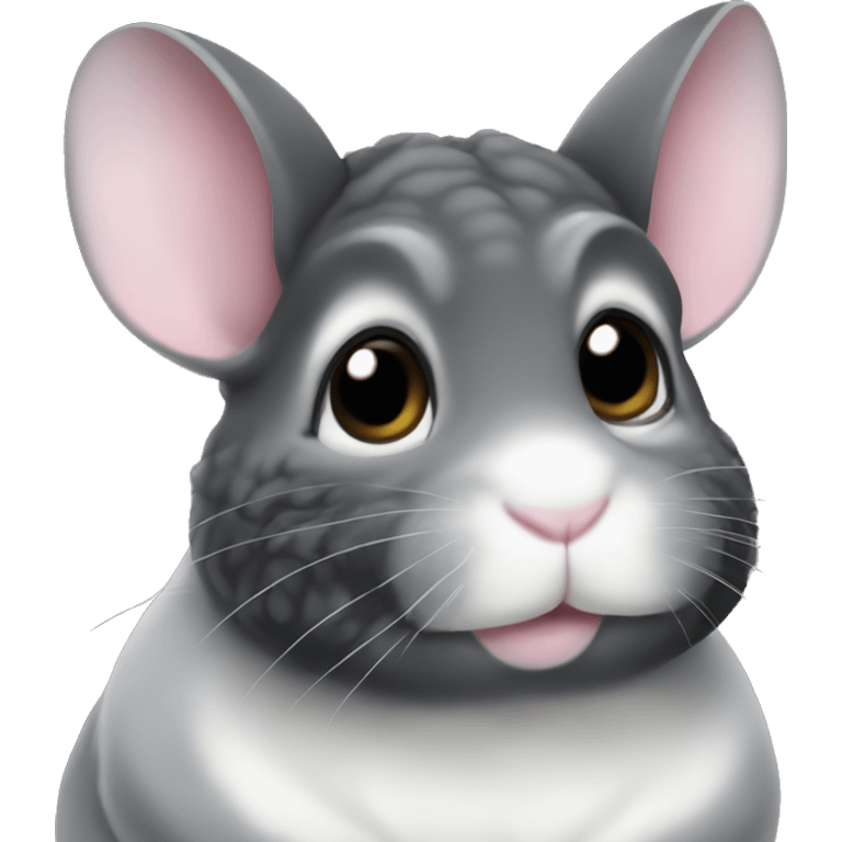 Black chinchilla with a white belly emoji