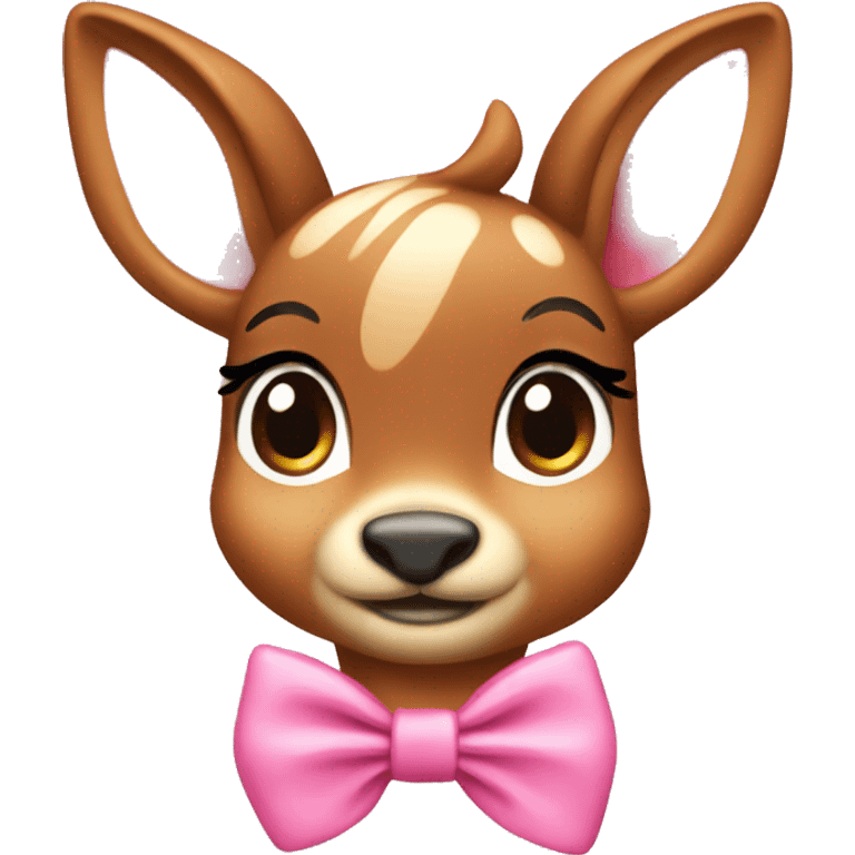 Bambi with a pink bow  emoji