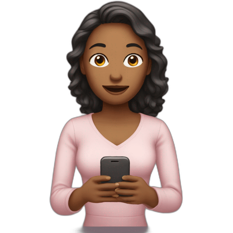 Woman in her phone emoji