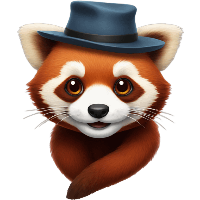 Red panda with a hat emoji