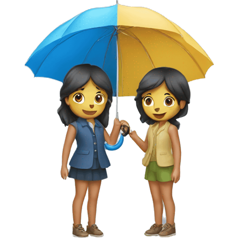 two girl with umbrella emoji