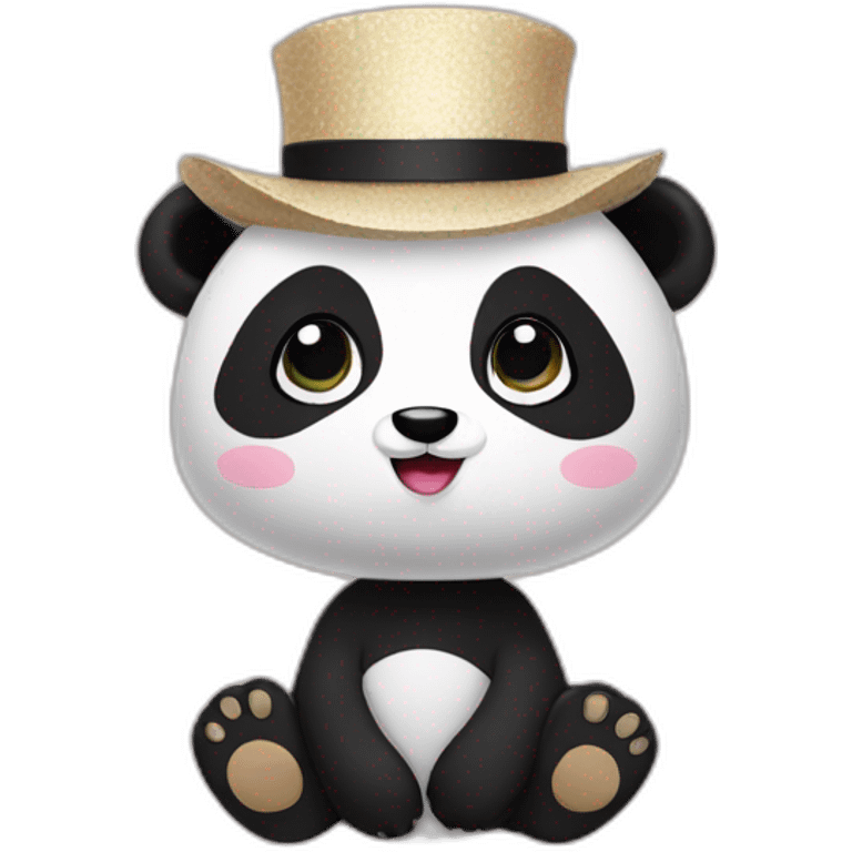 panda chapeau tutu emoji