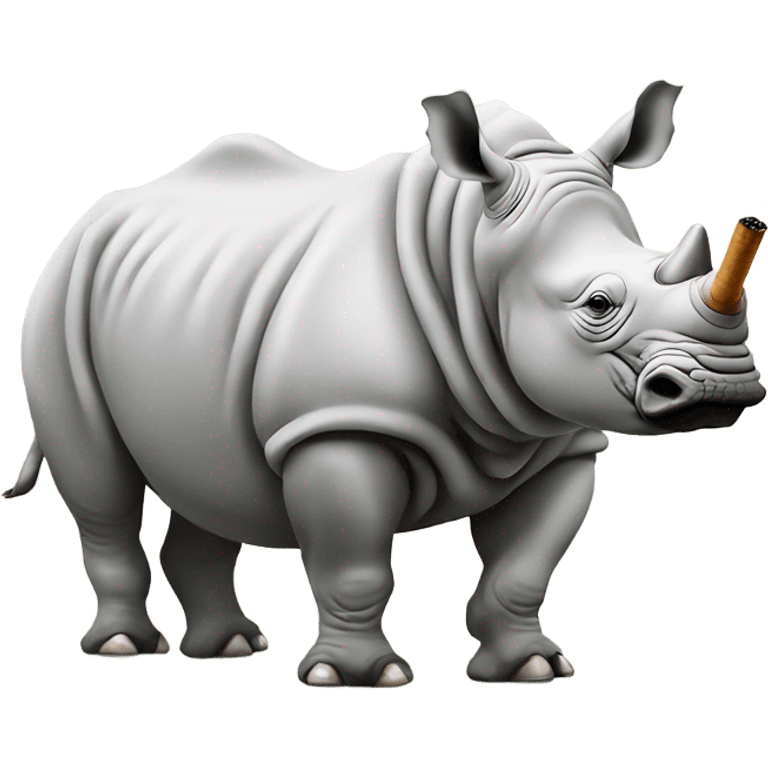 White rhino smoking emoji