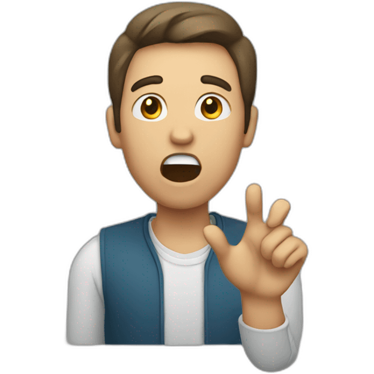 man with open mouth and hand in front of mouth emoji