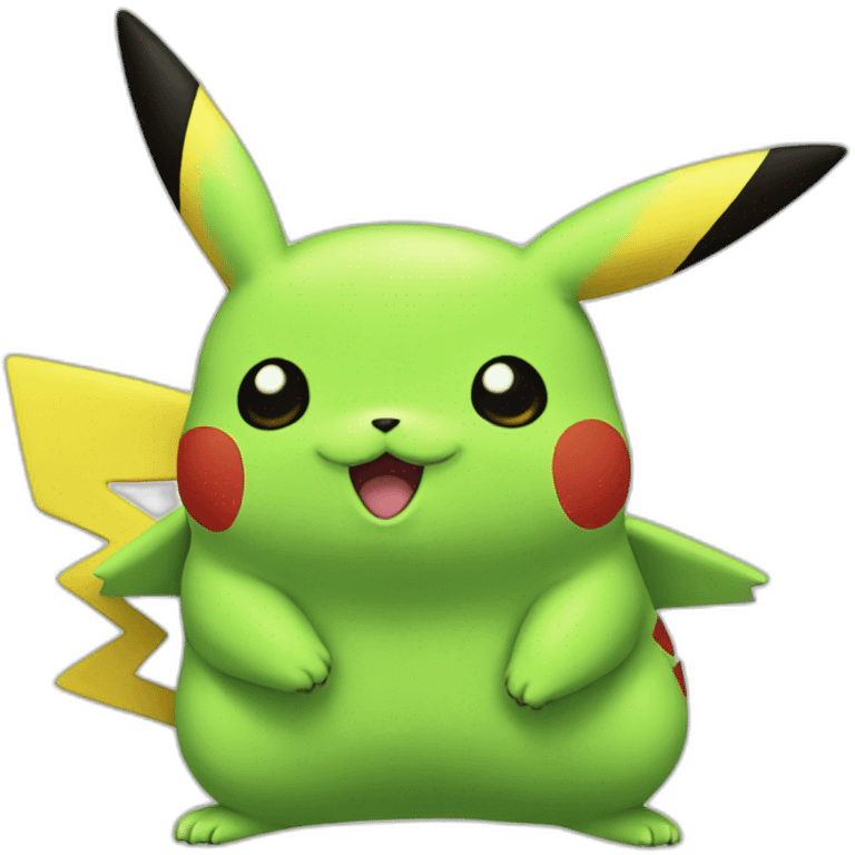 Pikachu green emoji