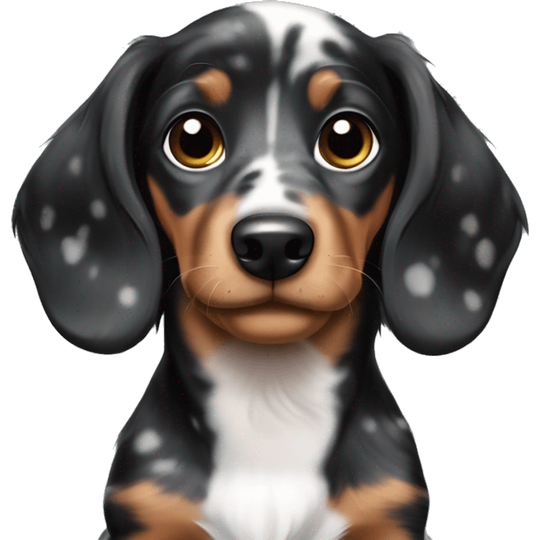 Black merle dachshund puppy emoji