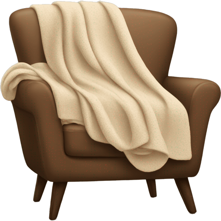 A beige blanket over a cozy chair emoji