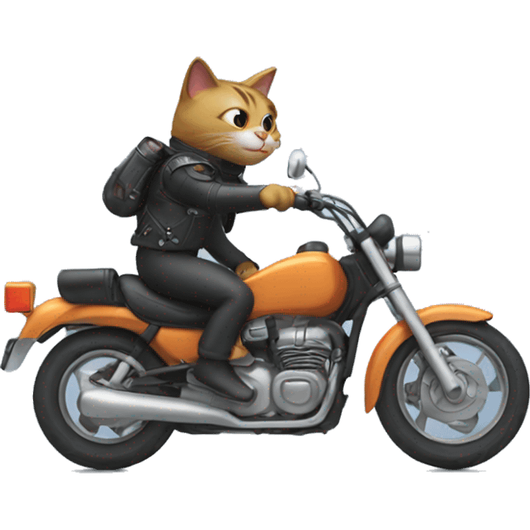 Ai cat riding a motorcycle  emoji