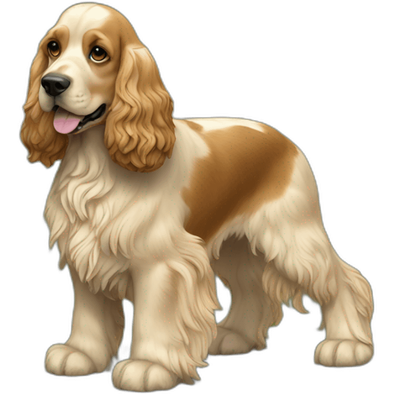 Dog-golden-english-cocker-spaniel-full-body-standing emoji