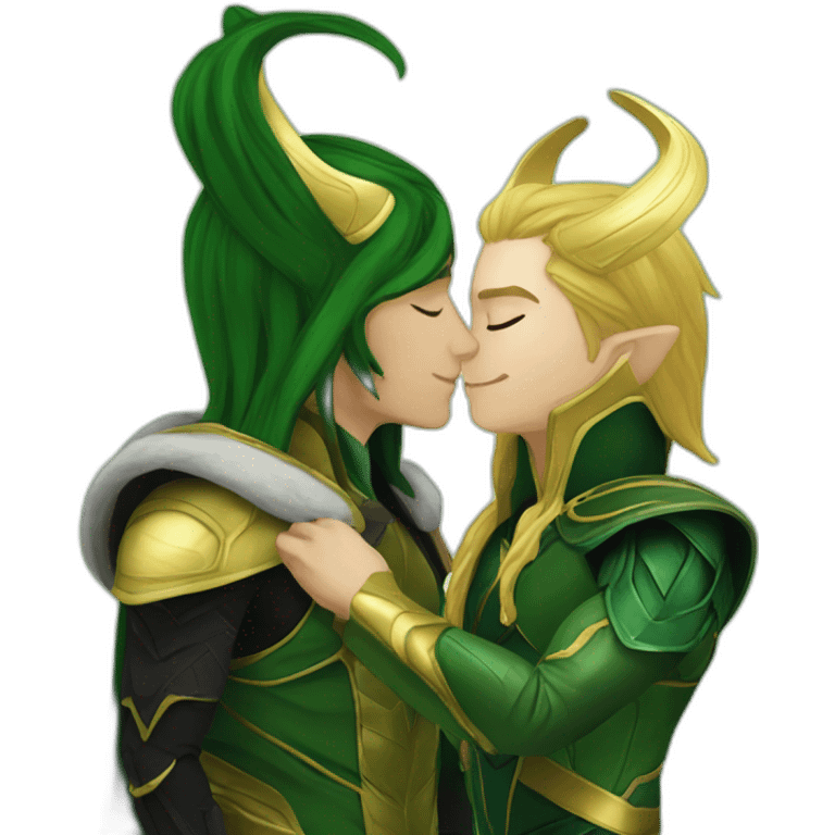 Loki and Mobius kissing emoji