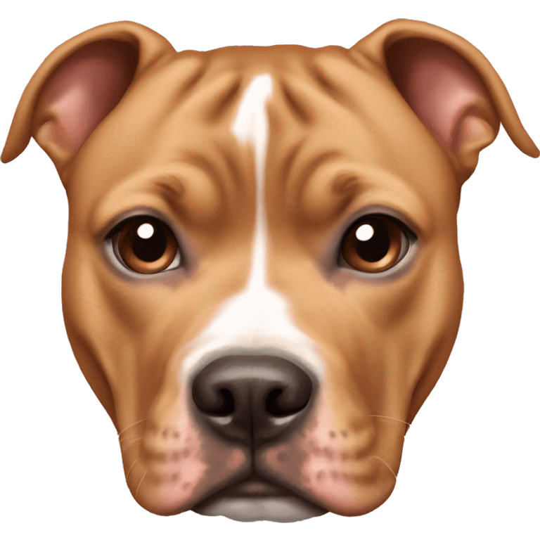 Light brown pitbull ears CROPPED short and bows emoji