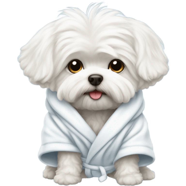 Maltese bichon in a bathrobe emoji