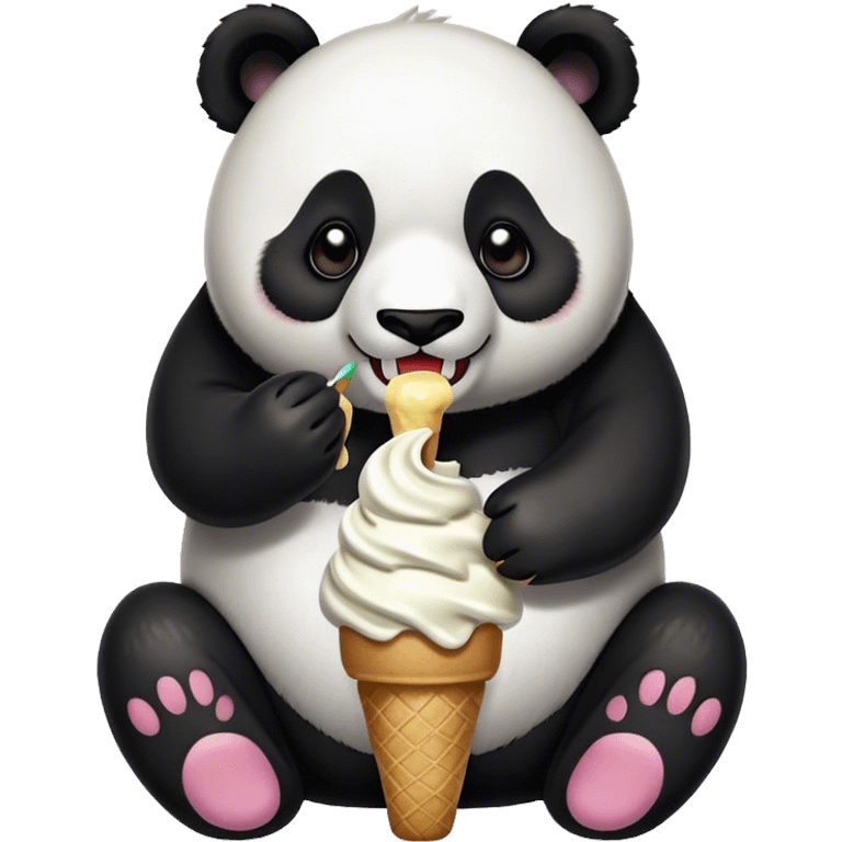 Panda eating ice cream emoji