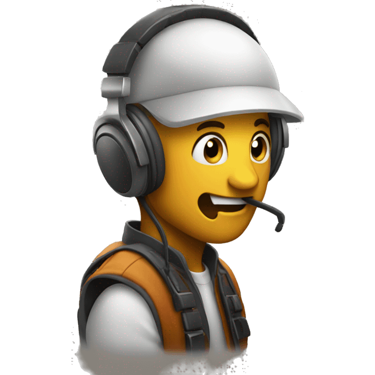 Emoji avec un casque de musique emoji