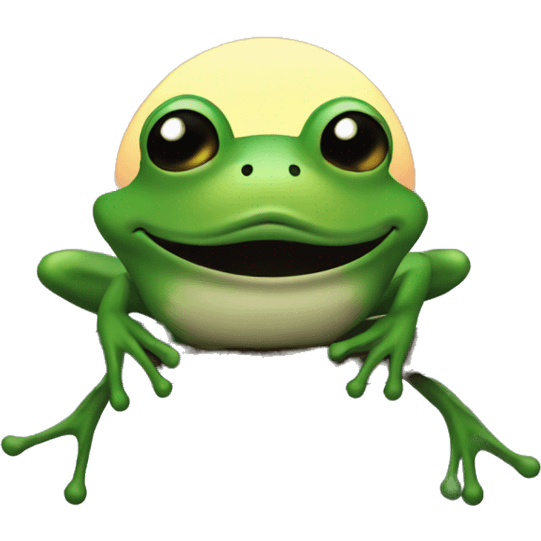 frog emoticon green modern sunset emoji