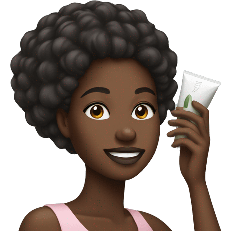 A black girl doing skincare  emoji