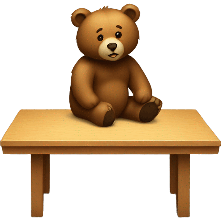 A bear on a table emoji