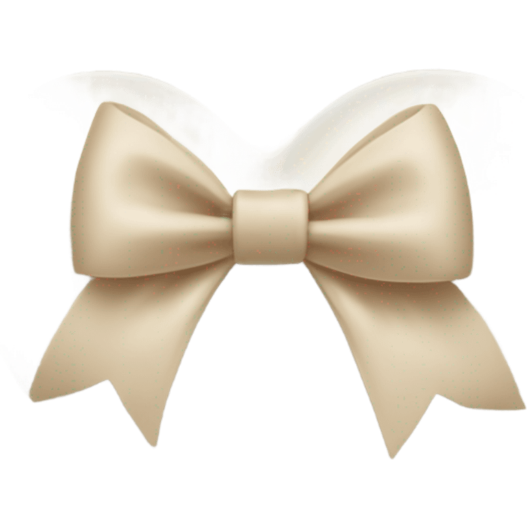 white heart with beige bow emoji