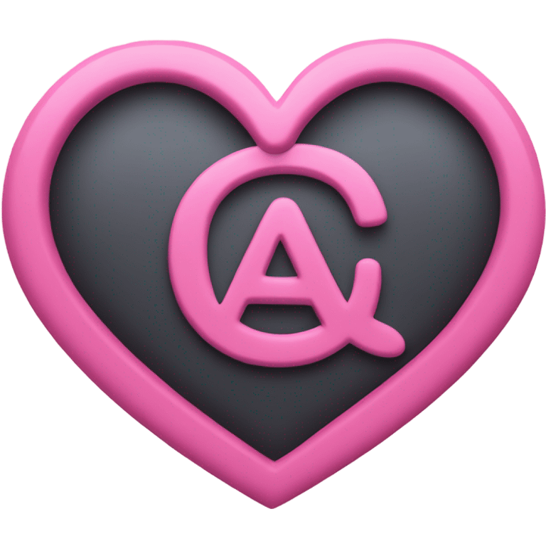 a pink heart with the letters A+C  emoji