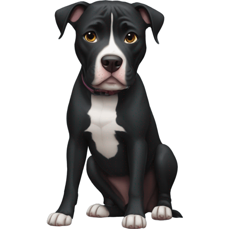 black Dog pitbull emoji