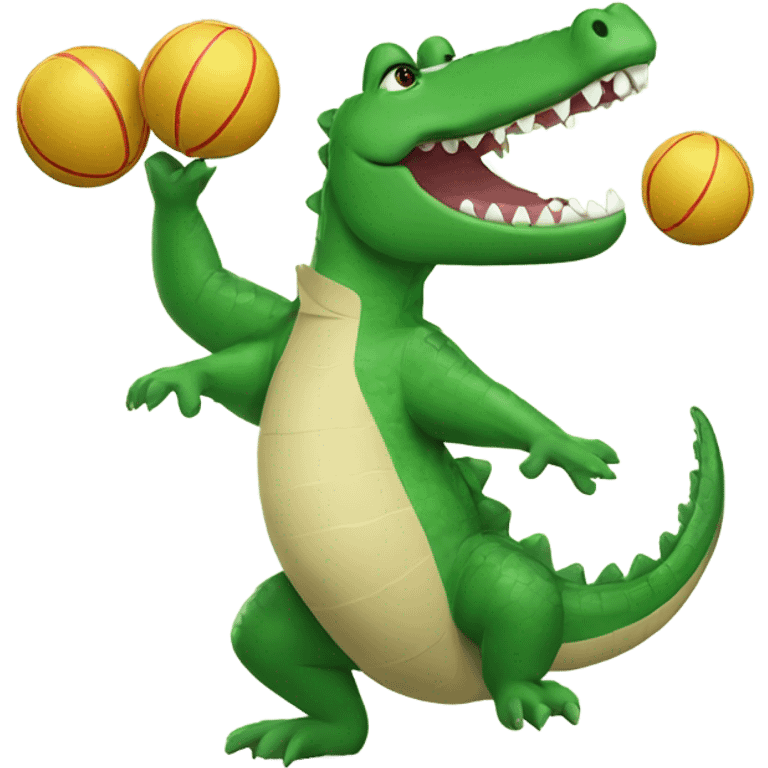 A crocodile juggling  emoji