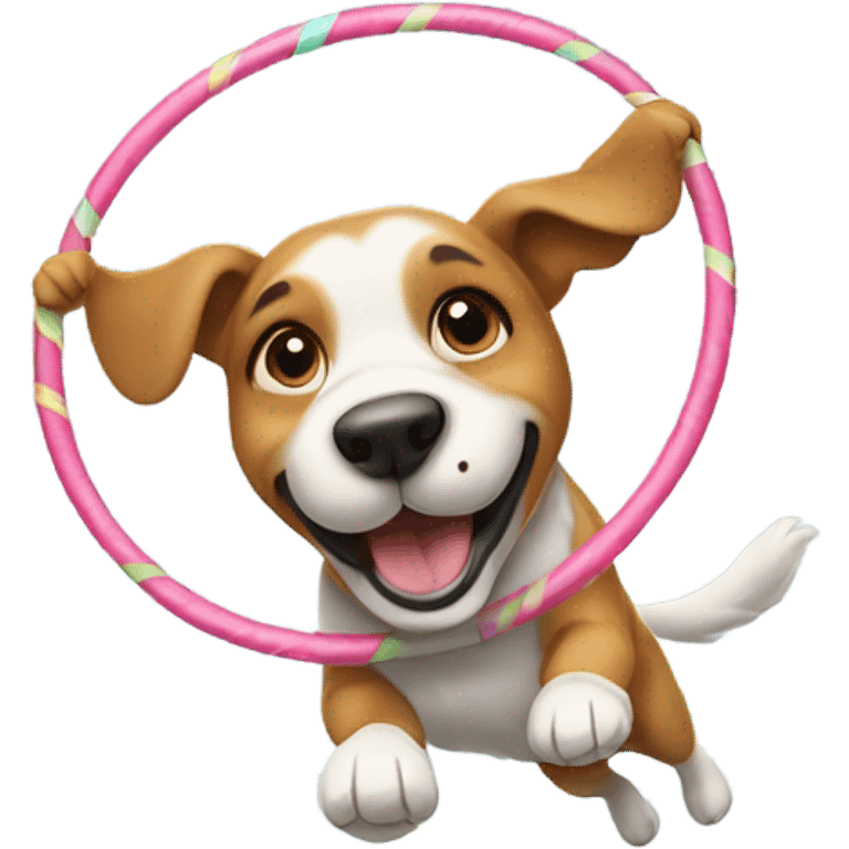 Dog hula hooping emoji