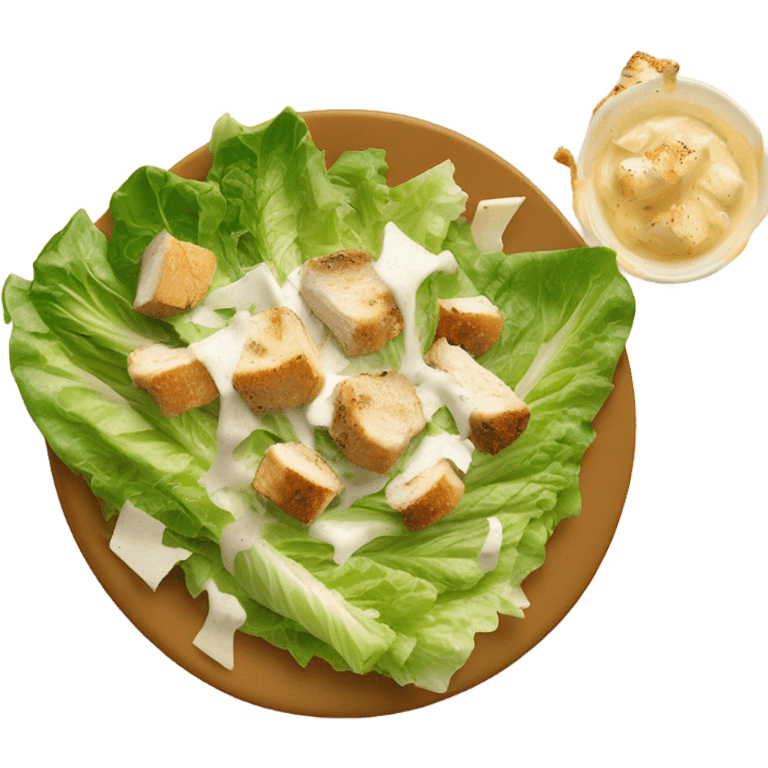 Cesar salad with croutons, chicken and Cesar dressing  emoji