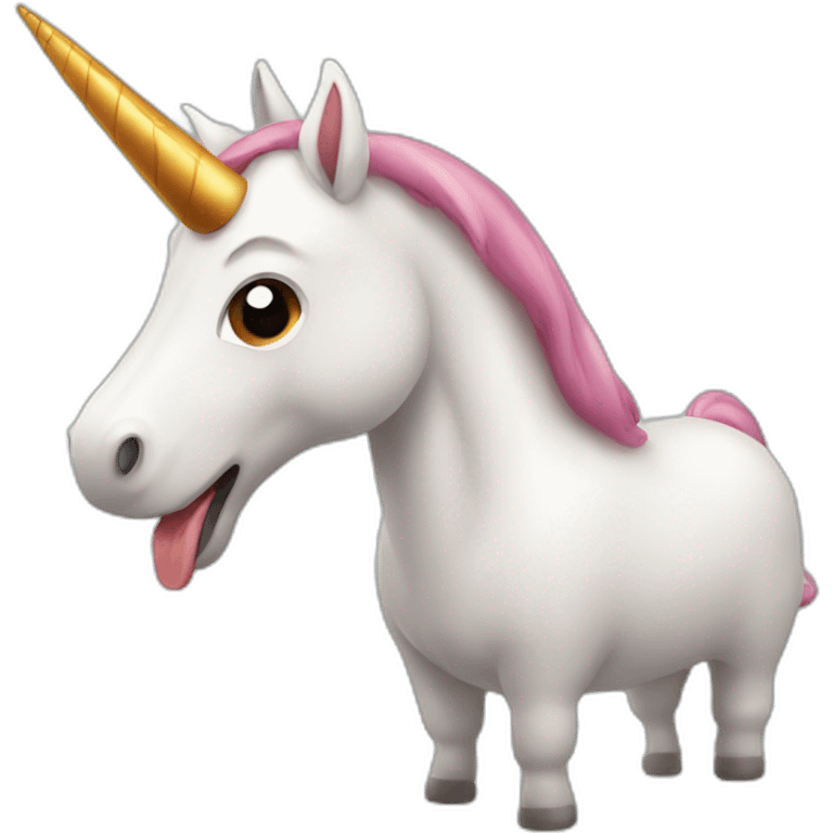 unicorn with a sausage as horn emoji