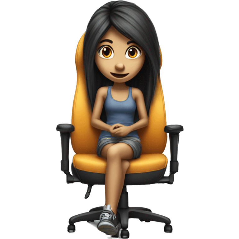 girl troll on a Gaming chair emoji