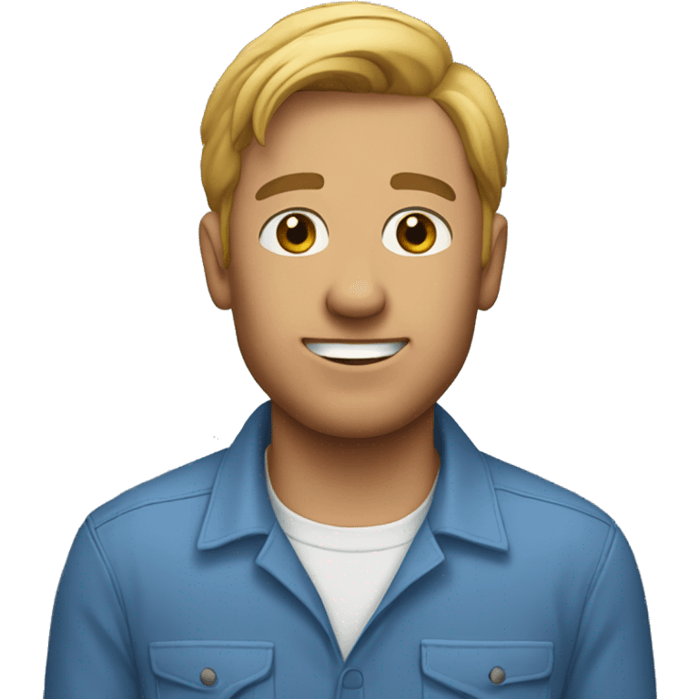 Griddy emoji using man in blue shirt emoji