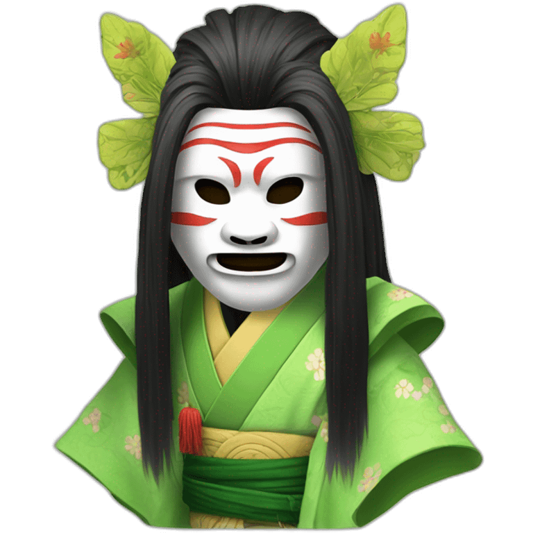 noh-dog-mask-greenlonghair-hotguy-japanese-kimono emoji