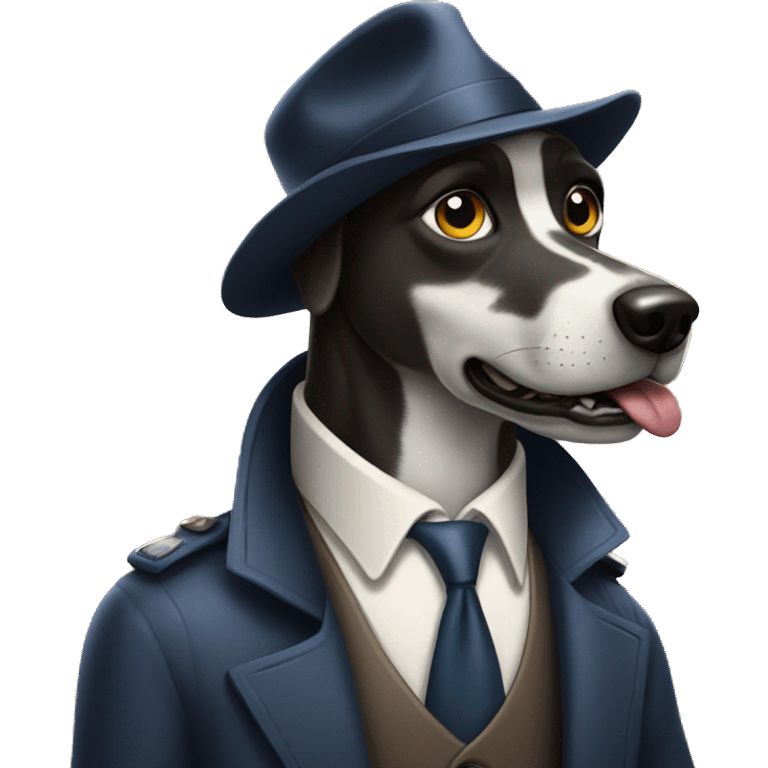 Evil detective dog emoji