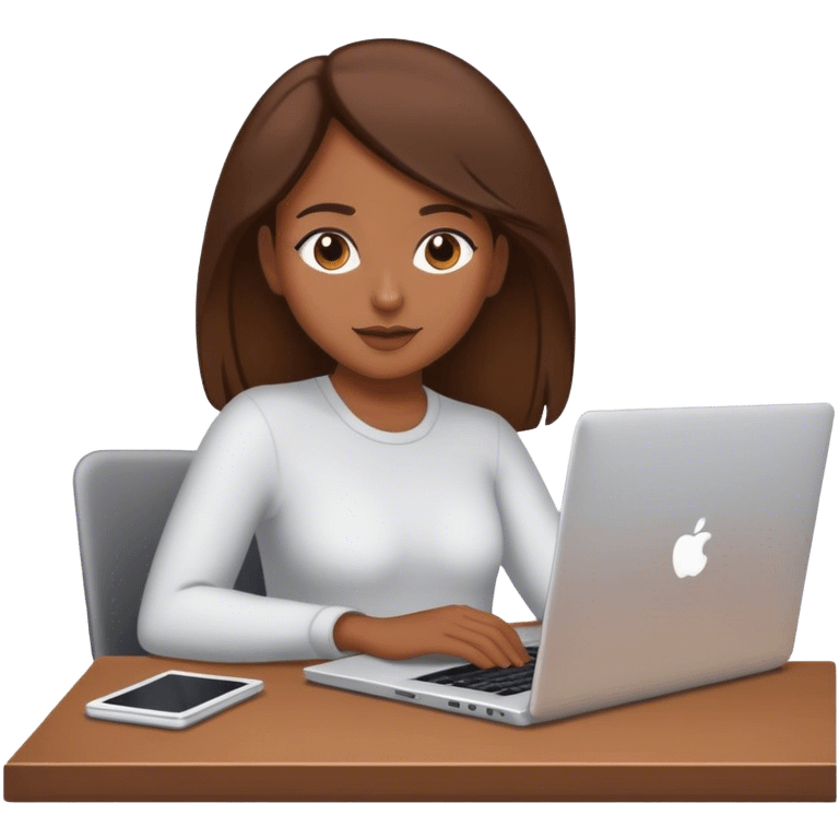 Brown hair woman with a laptop  emoji