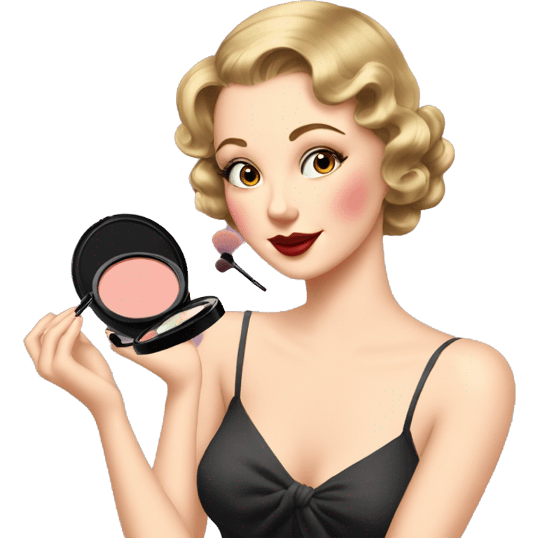 1930’s girl applying makeup  emoji