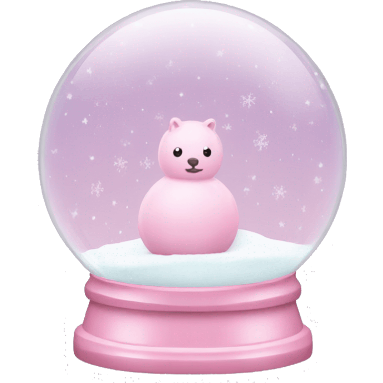 Pastel pink snow globe emoji