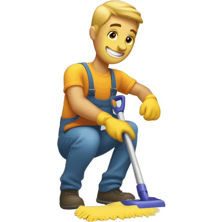 guy cleaning room emoji