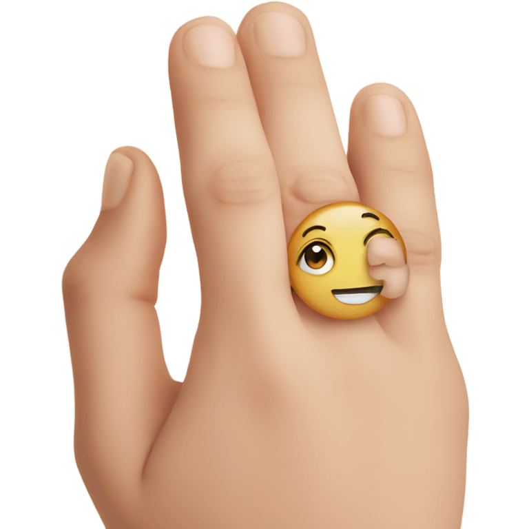 Face on finger emoji