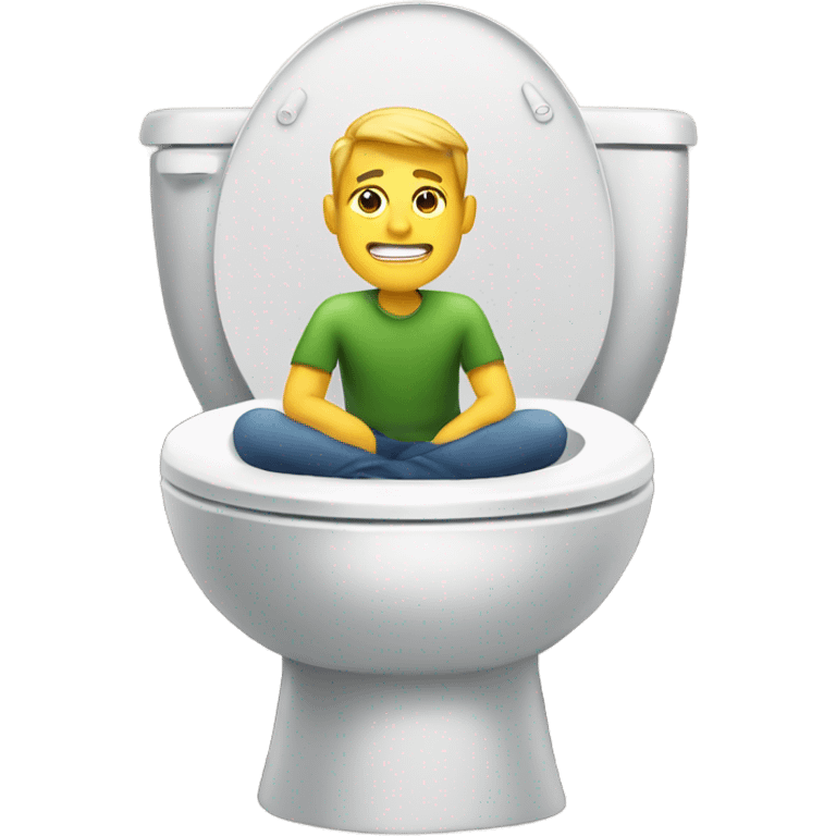 Man sitting on toilet emoji