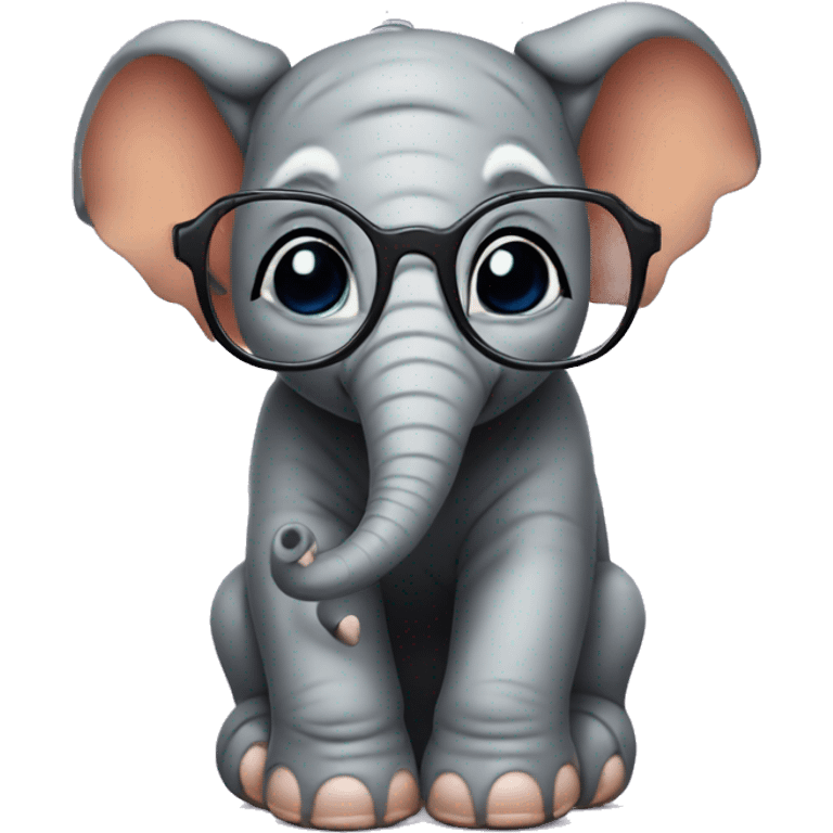 baby elephant in spark shape glasses emoji