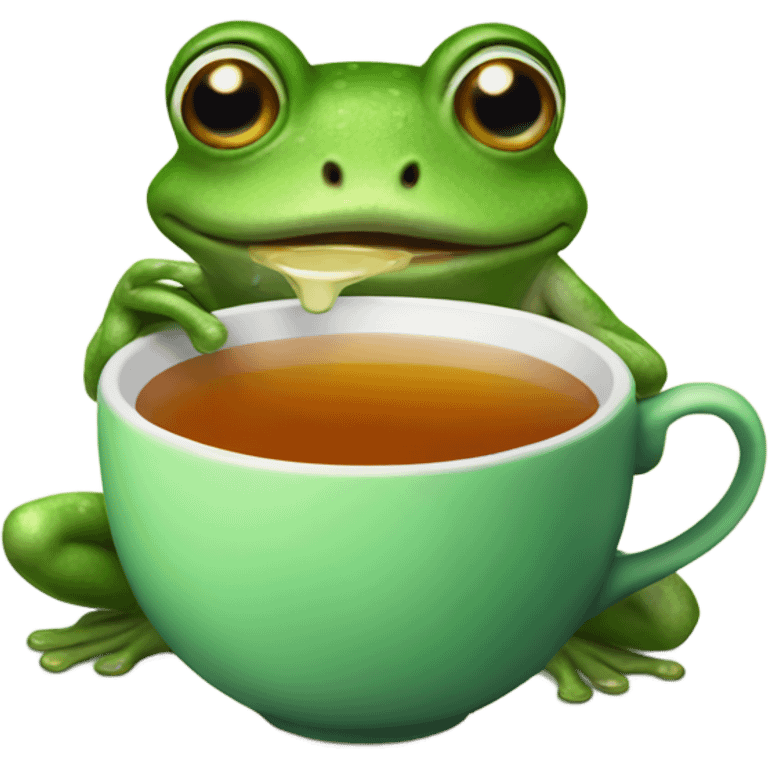 Frog drinking tea emoji