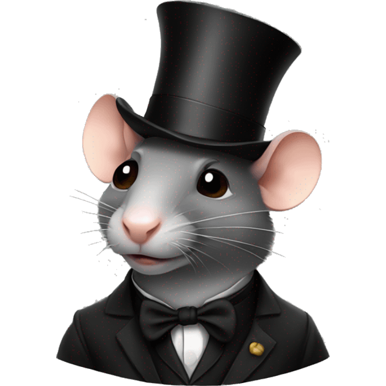 Rat with tophat emoji