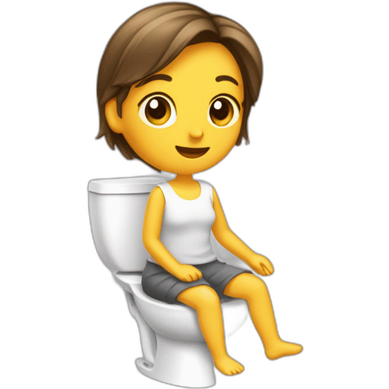 Fille au toilettes avec toilettes salles  emoji