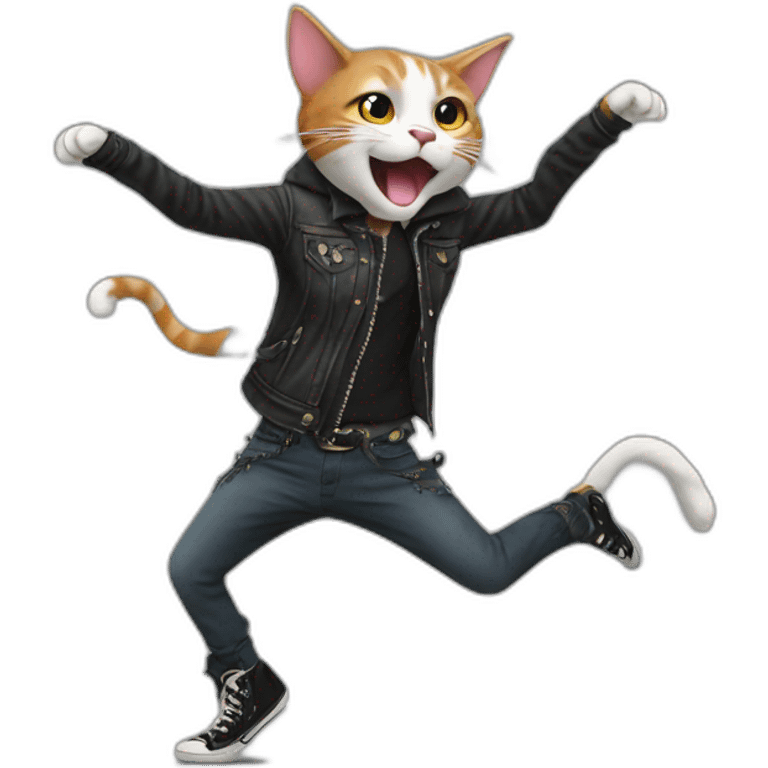 cat dancing on a punk song emoji