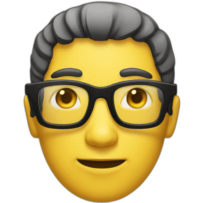 Man with yellow tinted glasses and black hair  emoji